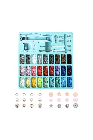 Hangfox Mavi 300'lü Takım: Metal-resin四合扣, Göz Delikli Kanca Ve Profesyonel El Basma Presi Yükleme Aracı