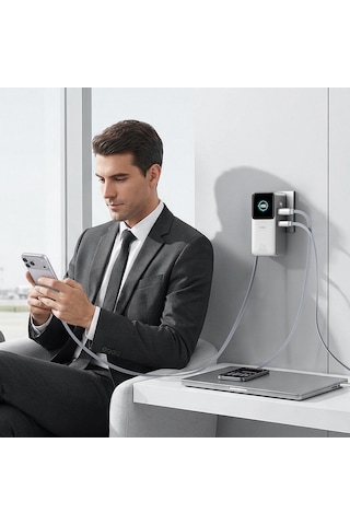 Wiwu Pm-501 Power Mega Serisi Type-c Çıkışlı Taşınabilir Powerbank Pd 67w 15000mah Gümüş