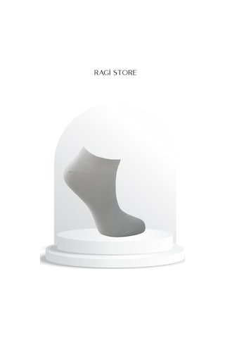Ragi Store 5'li Dikişsiz Düz Penye Beyaz Kadın Patik Çorap Beyaz
