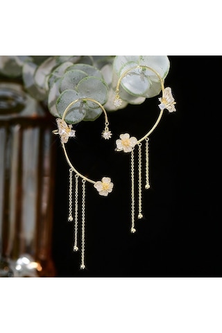 Wezone Altın Renkli Kelebek Tassel Gömlek Külçesi - Tek Kullanıma Kolay, Dayanıklı Malzeme, Gündelik Kullanım, Ev İçin Konfor Verici - Re2204585 Çift Set Gold