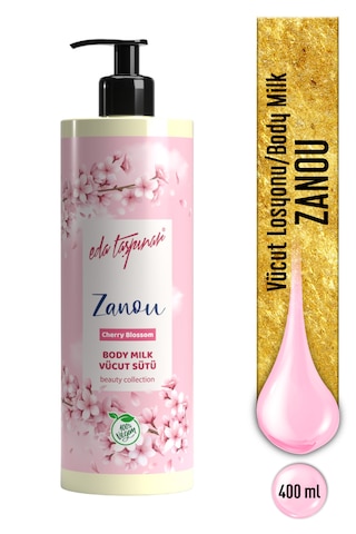 Zanou Cherry Blossom Vücut Losyonu Çiçeksi Koku & Yoğun Nemlendirici & Vegan 400 Ml