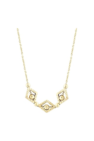 14 Ayar Işıltılı Tasarım Altın Kolye Altın