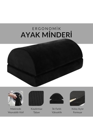 Klasse Ergonomik Visco Ayak Minderi, Oyun Koltuğu Ve Ofis Koltuğu İçin Anti Alerjen Ayak Yastığı, Ayak Koyma Yeri Taburesi, Çok Amaçlı Rahatlatıcı Yarım Silindir İki Parça Masa Altı Ayak Desteği Ahşap