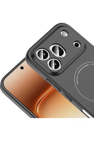 Honor 600 Pro 5g Kılıf M-safe Şarj Özellikli Kamera Korumalı Sert Pc Elio Kapak Siyah