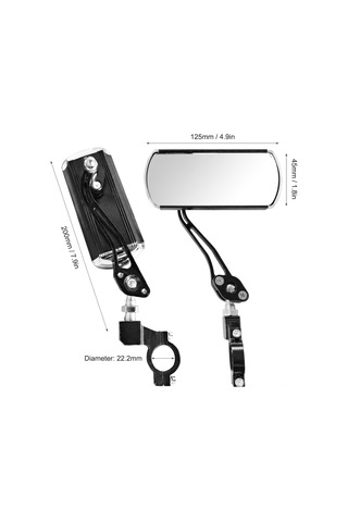 Yaleker Bisiklet İçin Alüminyum Geribakış Aynası - 22.2mm'den Düşük Saplar İçin - Ayarları Kolay - Dayanıklı - Geniş Görünüm - Kırmızı Çift Kırmızı