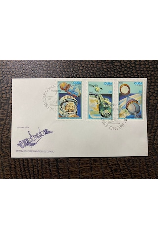 Cuba Küba İlk Gün Zarfı 1986 Xxv. Aniv. Del Primer En El Espacio Uzay Uydu Temalı Fdc