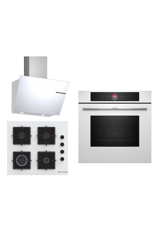 Bosch White Deluxe HBG7341W1 3D Fry - POP6C2P31O - DWK66PJ20T 3 Lü Ankastre Set 621