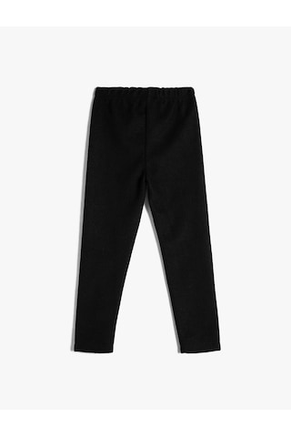 Koton Basic Fitilli Tayt Beli Lastikli Siyah 4wkg40240ak Siyah