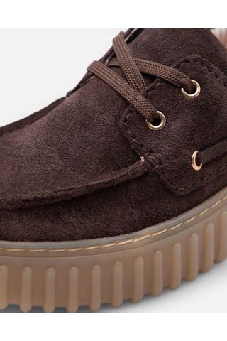 Clarks Torhill Boat Dark Brown Suede Kadın Koyu Kahve Günlük Ayakkabı 26186647 Kahverengi