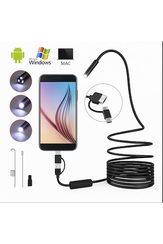 6led Kablolu Profesyonel 7.0mm 1080p Hd Usb Endoskop Kamera -