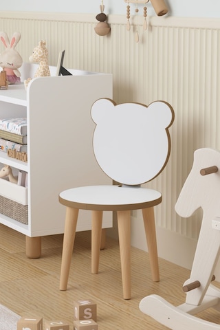 Montessori Çocuk Sandalyesi 2-6 Yaş Özel Bağlantı Sistemli - Panda Çok Renkli