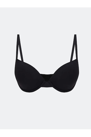 Scm Lingerie Scm Lıngerıe Siyah Balenli Dolgusuz Düz Tişört Sütyen Siyah