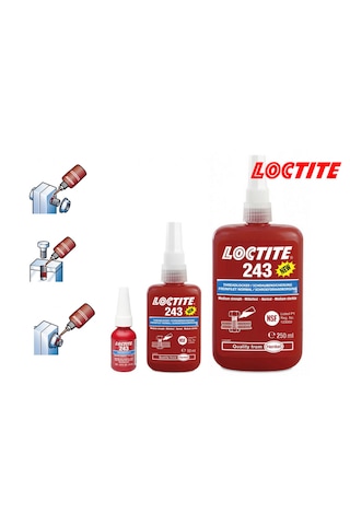 Loctite 243 Orta Mukavemetli Civata / Vida Sabitleyici 250ml