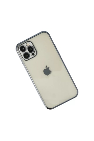 Apple iPhone Uyumlu 12 Pro Kılıf Lensli Silikon - Lacivert Çok Renkli