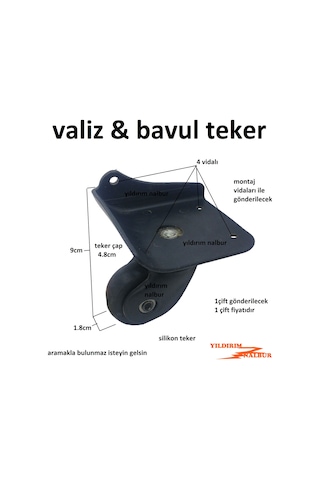 Bavul Tekeri Sağ Sol Çift Kare Model Teker Bavul 2 Adet Fiyatı Te