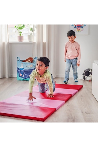 Çocuk Oyun-jimnastik Minderi Meridyendukkan 78x185 Cm Katlanır Aktivite Minderi Pembe-kırmızı Renk