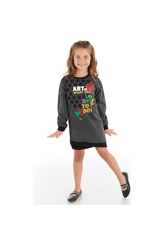 Denokids Mshb&g Art Love Kız Elbise Gri