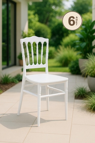 Home Center Avm Miray Beyaz Sandalye Balkon-bahçe-mutfak 6 Adet