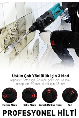 Assur ASR519-02-04 850 W Darbeli Kırıcı Delici Hilti Mavi