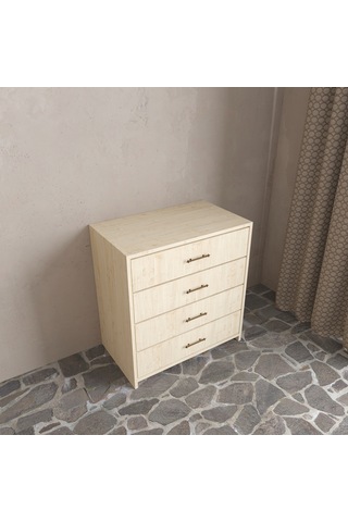 Renazzo Soft Wood 4 Çekmeceli Masif Ahşap Şifonyer Vernik Çam