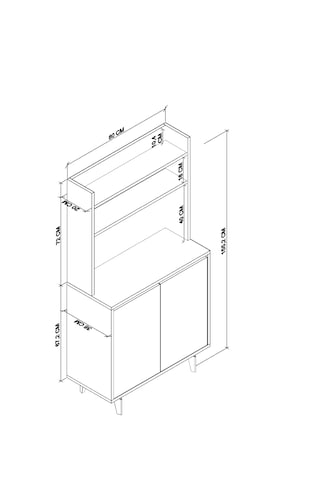 Salt Kahve Köşesi , Raflı Çok Amaçlı Dolap Beyaz