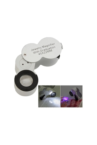 45X 22Mm Katlanır Ölçekli Optik Lens 2 Beyaz Led 1 Uv Led Işıklı