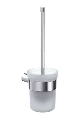 Line Bathroom Opal Tuvalet Fırçalık 129135 Buzlu Cam Krom Gri