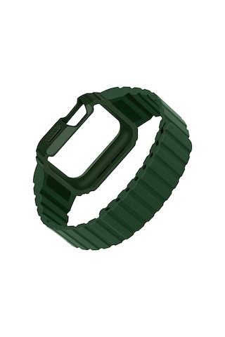 Apple Watch Series 10 / 11 Kılıf 46mm Kd-142 Airbag Tasarımlı Kasa Koruyuculu Silikon Kordon