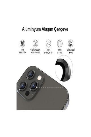 iPhone 14 Pro Max Uyumlu ile Uyumlu Temperli Cam Alüminyum Alaşım Kamera Lens Koruyucu - Mor