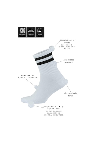Kral Socks Erkek Kadın 12 Çift Çizgili Kolej Tenis Çorabı Pamuklu Terletmez Çorap Asorti
