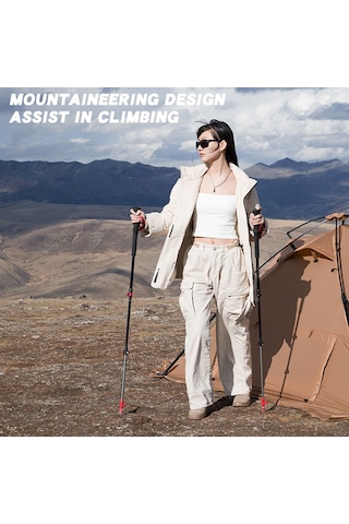 Mountainhiker Açık Hafif Alüminyum Alaşım Trekking Direkleri Çok Beyaz