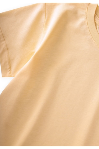 Cigit Etiket Detaylı T-shirt 2-10 Yaş Sundres Sarı