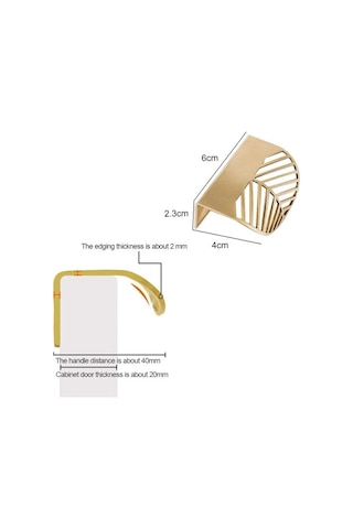 Altın Dolap Kulpu 4 Adet. Yaprak Kulp Şekli Altın Pirinç Mobilya Kulpları Bakır Mutfak Kapı Çekmecesi Kulpları 6mm, Kapı Kalınlığı 20mm