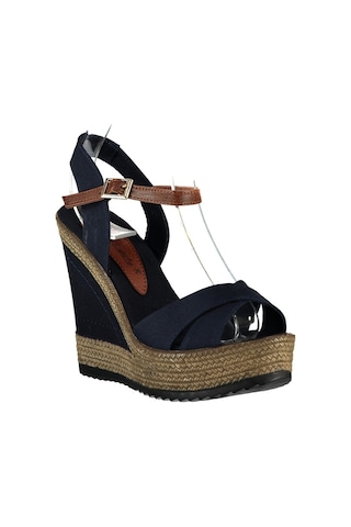 Fox Shoes Lacivert Kadın Dolgu Topuklu Ayakkabı 9674070905