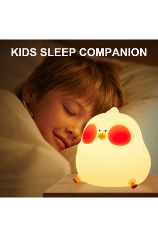 Tavuk Gece Lambası Silikon Civciv Yatak Başucu Bebek Lambası Renk Değiştiren Gece Lambası Bebek Kız Erkek Kadın Yatak Odası Dekoru