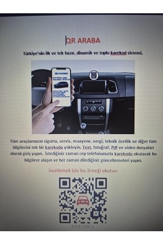Araba Karekodu, Hazır Araba Karekodu Aracınızın Dijital Kimliği 0
