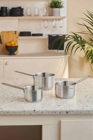 Karaca Fiorino İndüksiyon Tabanlı Çelik 3 Parça Mini Sütlük/Sosluk Set