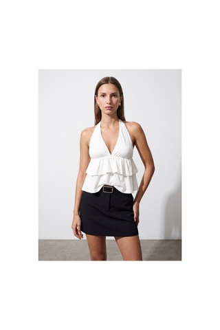 Dilvin 33017 Lyocell Halter Top-ekru-16460