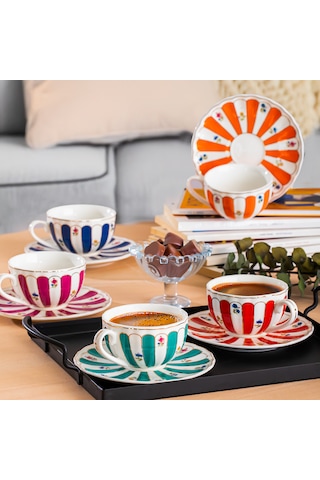 Perotti 16858 Balat 6 Kişilik 12 Parça Porselen Kahve Fincan Takı