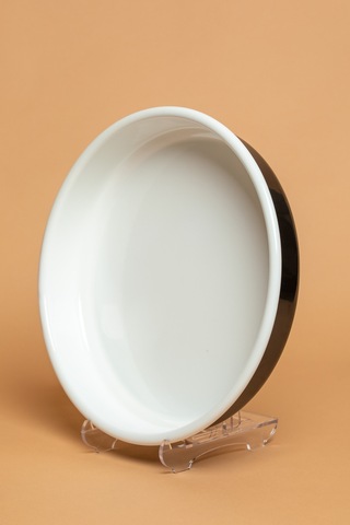 Velluto Nero Yuvarlak Emaye Siyah Fırın Tepsisi Ebutay Siyah