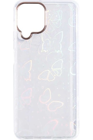 Samsung Uyumlu Galaxy M22 Kılıf Zore Sidney Desenli Sert Kapak Butterfly No2