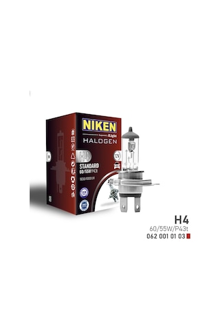 Nıken H4 Uzun-kısa 1 Adet 60w/55w Halojen Ampul P43t