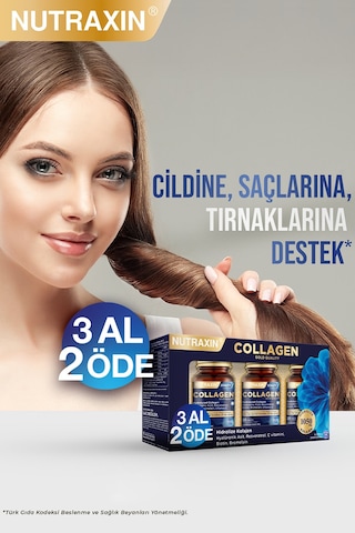Nutraxin Hidrolize Kolajen 1050 Mg 3x30 Tablet Tip1 Tip3 Resveratrol Bromelain Biotin Hyalüronik asit Çinko