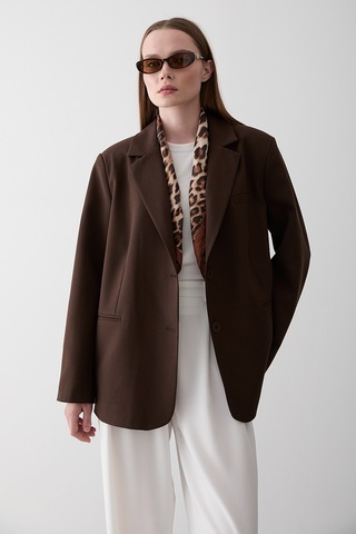 Kahverengi Blazer Ceket - 7619 Kahverengi