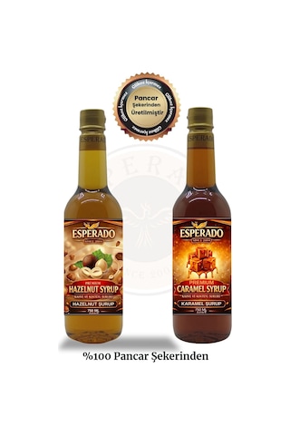 Premıum Karamel - Fındık Aromalı Kahve Şurubu 750 Ml X 2 Adet Diğer