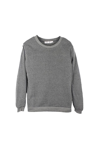 Dolıty Uzun Kollu Bisiklet Yaka Kazak Unisex Kapşonlu Polar Gri