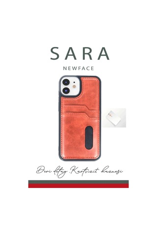 Apple İphone 11 Kılıf Sara Kartvizitli Deri Kılıf