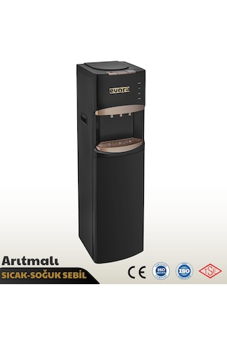 Özel Seri Ev Tipi Ofis Tipi Sıcak Soğuk Arıtmalı Su Sebili Gold Siyah Premium 1