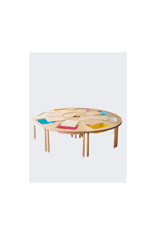 Woodnjoy 8 Parçalı Üçgen Etkinlik Masası 8 Kişilik Kahverengi