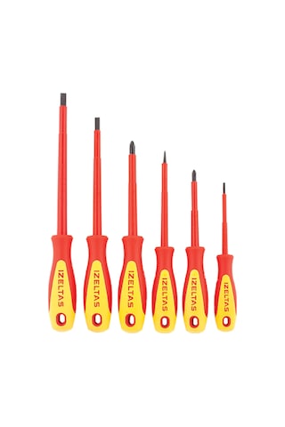 İzeltaş 4140009106 1000 V İzoleli Elektrikçi Tornavida Seti 6 Parça